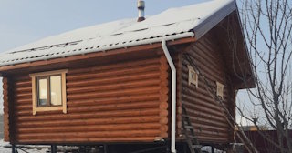 Баня из оцилиндрованного бревна под ключ в Сосногорске - от 137488 рублей